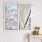 Petit rideau occultant 100% doubl� polaire ecru 90x210 cm