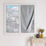 Petit rideau occultant 100% doubl� polaire gris clair 90x210 cm