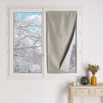 Petit rideau occultant 100% doubl� polaire sable 90x210 cm