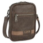Petit sac bandouli�re homme lois en eco - cuir marron 13x18x2 cm