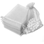 Petits sachets cadeaux avec cordon organza gris 25 - pack