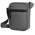 Petite sacoche bandouli�re - halfar - 1815029 - gris anthracite - bandouli�re r�glable - zipp�e