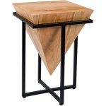 Petite sellette en bois dacacia et m�tal - shanghai - rendez - vous d�co