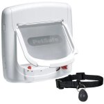 Petsafe chatière magnétique à 4 voies deluxe 400 blanc porte pour chiens chats 411383 Petsafe chatière magnétique à 4 voies deluxe 400 blanc porte pour chiens chats 411383
