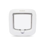 Porte � verrouillage manuel - petsafe - luxe - 4 positions - isolante - plastique blanc