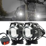 Phares additionnels pour moto - u5 anti brouillard projecteur spot led moto 125w 3000lm interrupteur ...