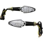 Phares clignotant moto a leds avoc fuka transparent - noir lg 95mm h30mm l30mm 15 leds (homologue ece) ...