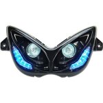 Phares double optique replay rr8 pour mbk 50 nitro 1997>2012 - yamaha 50 aerox 1997>2012 noir av