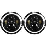 Phare led 7 pouces avec anneau halo clignotant ambre drl 120w pour suzuki samurai sj413 sj410 1980 - ...