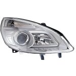 Phare optique avant droit renault scenic ii phase 2 2006 - 2009 h7 + h1 fond chrom .