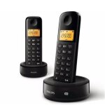 Philips téléphone fixe sans fil avec répondeur double combiné d1652b noir - 4895229103405 Philips téléphone fixe sans fil avec répondeur double combiné d1652b noir - 4895229103405