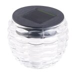 Photophore en verre  led solaire lunartec liora - blanc chaud - verre taill - ip44