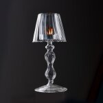 Photophore en verre transparent en forme de lampe chandelier en verre bougeoir pour dner aux chandelles ...