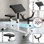 Physionics banc de musculation pour biceps - sige accoudoir et support rglables charge max. 200 kg ...