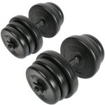 Physionics haltre / poids de musculation - 2 x 20 kg 2 barres courtes et 4 fermoirs - disques pour ...