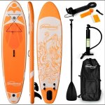 Physionics stand up paddle board - gonflable 305x76x12 cm pagaie sac  dos pompe laisse ailerons orange ...