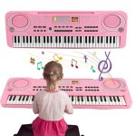 Piano orgue �lectronique avec microphone clavier musical portable pour enfants 61 touches rythme programm�s ...