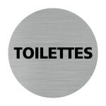 Pictogramme toilettes q0197adhsif aspect aluminium brossdiamtre 76 mm diamtre 76 mm adhsif aspect ...
