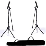 Pieds + 2 micros t�l�scopiques noir sphynx sp - ms - 1 - blk pour chant karaok� �v�nements