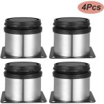 Pieds de meubles - gesentur - 4 pieds r�glables 50 mm de hauteur - acier inoxydable bross� - lot de 4 ...