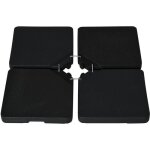 Pied de parasol - lot de 4 dalles - lestage - hdpe - noir Pied de parasol - lot de 4 dalles - lestage - hdpe - noir