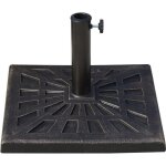 Pied de parasol - outsunny - base lestage carr�e imitation fonte poids net 15 kg - r�sine - 47x47x32cm ...