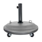Pied de parasol avec roues base de parasol en ciment coloris gris - diam�tre 50 cm - juanio
