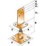 Support de poteau rglable simpson - h. 320 x p. 4 mm - ppsr320