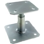 Pied de poteau rglable - kit fix - apb100 - acier s235 - installation rapide - couleur gris
