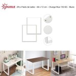 Pieds de table huole - 60 x 72 cm - rectangulaire - charge max 150 kg - m�tal - blanc