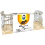 Pi�ge de capture � rats - home defense - socle en bois - h12xl24xp12cm