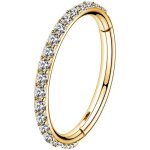 Piercing nez anneau en acier chirurgical 316l avec cz - oufer - 16g - piercing helix septum - bijoux