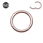 Piercing au nez en titane - anneau doreille - 1. 2 * 6mm - rose or - ohp