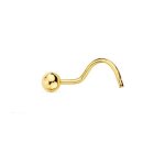 Piercing or jaune 18 carats 750 / 000 boule - nez Piercing or jaune 18 carats 750 / 000 boule - nez