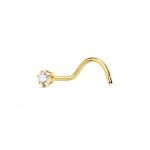 Piercing or jaune 18 carats 750 / 000 et zirconium - nez - latelier dazur - femme - jaune Piercing or jaune 18 carats 750 / 000 et zirconium - nez - latelier dazur - femme - jaune