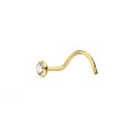 Piercing or jaune 18 carats 750 / 000 et zirconium - latelier dazur - nez - femme - jaune Piercing or jaune 18 carats 750 / 000 et zirconium - latelier dazur - nez - femme - jaune