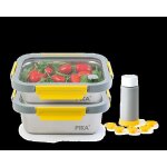 Pika lot de 2 boites alimentaires sous vide en inox + pompe de mise sous vide 820ml + 1200ml
