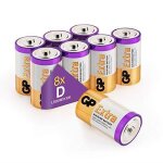 Piles d - lot de 8 piles gp extra batterie type d lr20 15v alcaline - longue dur�e et haute performance ...