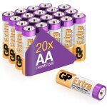 Piles aa - lot de 20 piles gp extra batteries alcalines aa lr6 15vlongue dur�e tr�s puissantes utilisation ...