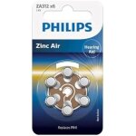 Piles auditives - philips - za312 - pr41 - zinc air - 14 v - 160 mah - pack de 6
