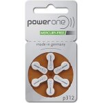 Piles auditives power one p 312 (0% mercure) par 10 plaquettes