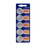 Piles bouton au lithium sony cr2025 3v (paquet de 5)