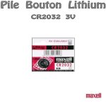 Pile bouton maxell cr2032 lithium 3v