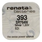 Pile bouton silver oxyde 393 / sr754w 0% mercure