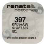 Pile bouton silver oxyde 397 / sr726sw 0% mercure