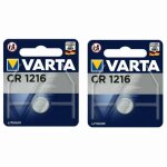 Pile cr1216 varta lithium 3v cr 1216 3. 0 volts lot de 2 piles pile plate bouton date de premption loigne ...