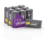 Piles cr123a - lot de 10 piles gp extra batteries lithium cr 123a 3v - longue dur�e et haute performance ...