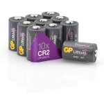 Piles cr2 - lot de 10 piles gp extra batteries cr2 / dlcr2 3v lithium - longue dur�e pour cam�ras lampes ...