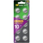 Piles cr2025 - lot de 10 piles gp extra batteries cr 2025 lithium 3v - longue dur�e pour dispositifs ...