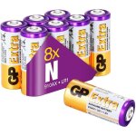 Piles lr1 - lot de 8 piles gp extra batteries lr1 n am5 - e90 alcalines 1. 5v - longue dur�e et haute ...